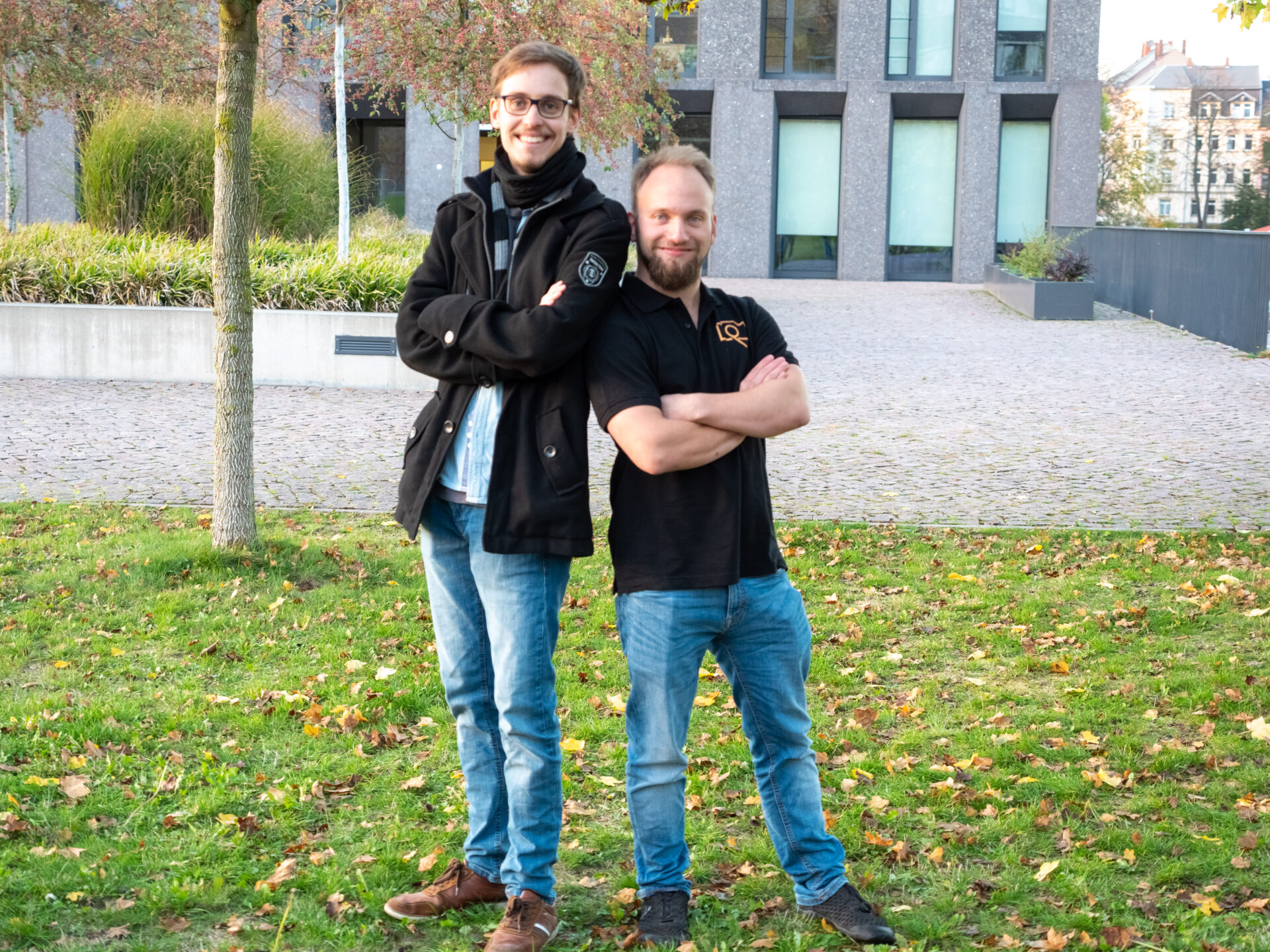 Die Projektleiter des Crossmedia Teams der Hochschule Mittweida: Marius Knöfler und Leon Petzoldt